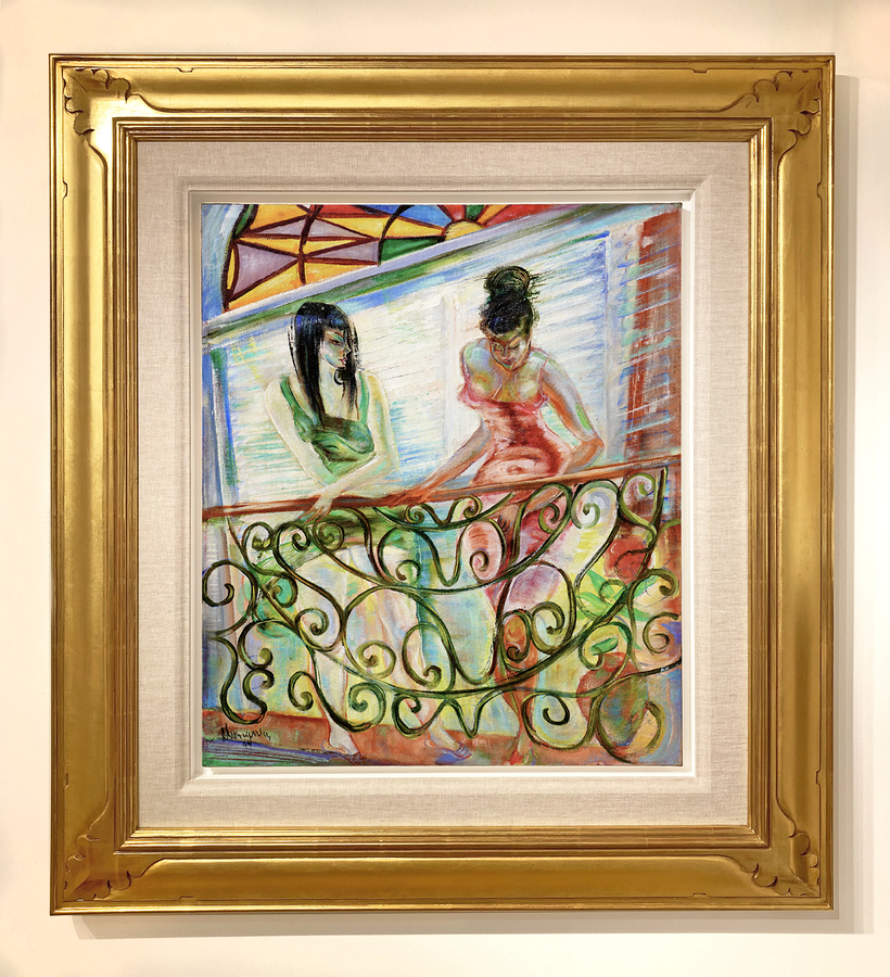 Carlos Enr�quez<br>
Women on the Balcony<br>
(<i>Mujeres en el Balc�n</i>), 1944<br>
oil on canvas<br>
27 x 23 inches