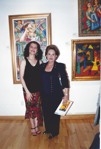 Nercys Cernuda with her friend and art collector Betty Rudman.
