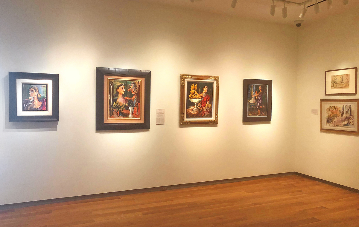 A selection of four canvases from the 1940's, (left)<br>
and two exquisite works on paper (right).<br><br><br>