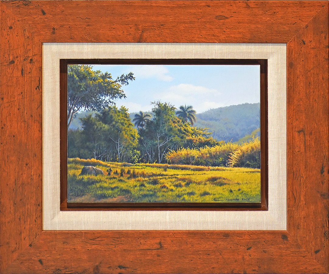 <br><br>GIOSVANY ECHEVARR�A (b. 1971)<br>

A Lingering Sunset <br>

(<i>Un Largo Atardecer</i>), 2015<br>

oil on canvas<br>

9 � x 13 � inches<br>
<br><br>
Illustrated in <i>IMPORTANT CUBAN ARTWORKS</i>, Volume Thirteen, page 152.<br>
<br>
<font color=red><b>AVAILABLE </font></b>
<br><br><br><br><br>
