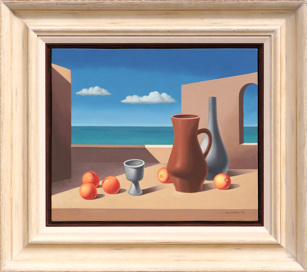 <br><br>MARIO CARREÑO (1913–1999)<br>
The Grand Vase<br>
(<i>El Gran Jarrón</i>), 1976<br>
oil on canvas<br>
19 ⅞ x 23 ¾ inches<br>
<br><br>
To be illustrated in the upcoming catalog, <i>IMPORTANT CUBAN <br>
ARTWORKS</i>, Volume Nineteen, available December 2022.<br>
<br>
<font color=red><b>AVAILABLE </font></b>
<br><br><br><br><br>