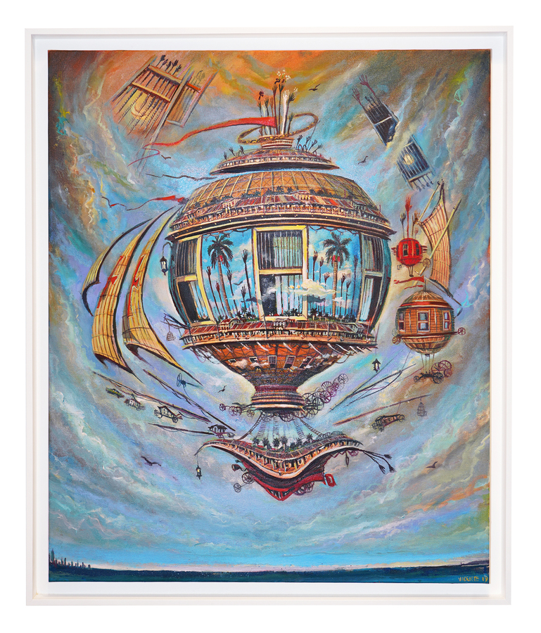 <br><br>VICENTE HERNÁNDEZ (b. 1971)<br>
The Unanimous Flight<br>
(<i>Vuelo de los Unánimes</i>), 2019<br>
oil on canvas<br>
32 x 26 ¾ inches<br>
<br><br>
Illustrated in <i>IMPORTANT CUBAN ARTWORKS</i>, Volume Eighteen, page 167.<br>
<br>
Exhibited in <i>VICENTE HERNÁNDEZ (b. 1971): Art as Protest, Protest as<br>
Art, Cernuda </i>Arte, Coral Gables, FL, July – October, 2021.<br>
<br>
<font color=red><b>AVAILABLE </font></b>
<br><br><br><br><br>