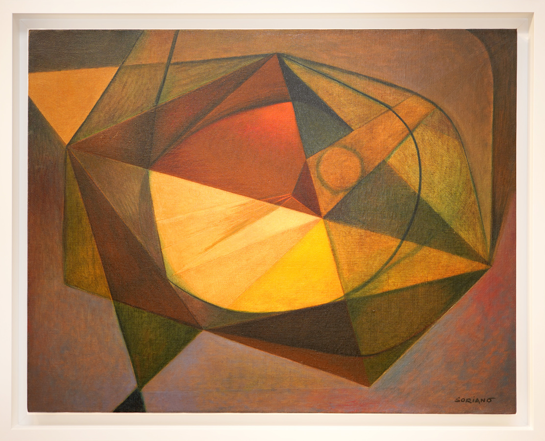 <br><br>RAFAEL SORIANO (1920 - 2015)<br>
Ray of Light<br>
(<i>Rayo de Luz</i>), 1972<br>
oil on canvas<br>
22 x 28 inches<br>
This painting is also signed and titled by the artist, on the reverse.<br>
<br><br>
Illustrated in the catalog <i>IMPORTANT CUBAN ARTWORKS</i> Volume Eighteen, page 74.<br>
<br>
The painting is accompanied by a Photo-Certificate of Authenticity issued<br>
by the Rafael Soriano Foundation, signed by Hortensia Soriano, daughter <br>
of the artist, dated September 29, 2020.<br>
<br>
<font color=red><b>AVAILABLE </font></b><br><br><br>
