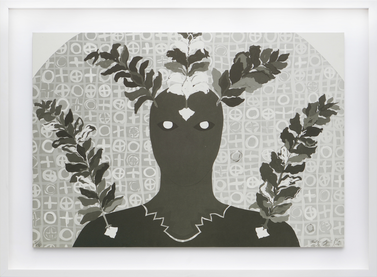 <br><br>BELKIS AY�N (1967-1999)<br>

Untitled<br>
 
(<i>Sin T�tulo</i>), 1992 <br>

offset lithograph, 11 of 20 <br>

19 � x 27 inches <br>
<br><br>
Illustrated in <i>IMPORTANT CUBAN ARTWORKS</i>, Volume Eighteen, page 134.<br>
<br>
Exhibited in <i>La Ronda Cubana</i>, Van Reekum Museum, Apeldoorn, Holland, 1992.<br> 
<br>
Exhibited [different number] in <i>The 17th International Independent Exhibition<br> 
of Prints</i>, Kanagawa, Japan, 1992, and illustrated in the corresponding catalog.<br> 
<br>
Exhibited [different number] in <i>El desaf�o de la permanencia. Exposici�n antol�gica de Belkis<br> 
Ay�n</i> (1967-1999), Galer�a Pedro Esquerr�, Matanzas, Cuba.<br> 
<br>
Illustrated in the book <i>Nkame, Belkis Ay�n, Catalogue Raisonn�</i>, Dr. Katia<br>
 Ay�n, Turner, 2010, p. 191, no. 92.01.<br>
<br>
<font color=red><b>AVAILABLE </font></b>
<br><br><br><br><br>
