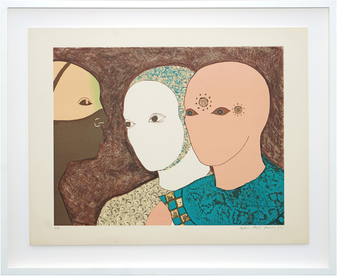 <br><br>BELKIS AY�N (1967-1999) <br>
Untitled <br>
(<i>Sin T�tulo</i>), 1999<br>
lithograph, 4 of 40<br>
21 � x 28 ⅞ inches<br><br>


<br>

To be illustrated in the upcoming catalog, <i>IMPORTANT CUBAN ARTWORKS</i>,<br> Volume Nineteen, available December 2022.<br><br>

<u>Collections [different numbers]:</u>
Blanton Museum of Art, Austin, Texas;<br>
Lehigh University, Zoellner Art Center, Bethlehem, Pennsylvania.<br><br>

Exhibited [different number] in <i>Un Poco de Amor,</i> Centro Provincial de Artes<br> 
Pl�sticas y Dise�o, Havana, Cuba, 1999.<br><br>

Exhibited [different number] in <i>Mujeres cercanas,</i> Galer�a La Casona, <br>
Havana, Cuba, 2000.<Br><br>

Exhibited [different number] in <i>Hidden Images. Works on Paper<br> 
by Contemporary Cuban Artists,</i> Zoellner Arts Center, Bethlehem, PA, 2000.<br><br>

Exhibited in [different number] in <i>International Triennale f�r<br> Originalgrafik,</i> Grenchen, Switzerland, 2000.<br><br>

Exhibited [different number] in <i>Los Que llegan. Exposici�n Colectiva. <br>
Arte Joven Proyecto, </i>Galer�a de Arte Domingo Ravenet, Havana, Cuba, 2001.
<br><br>
Exhibited [different number] in <i>Mas de 40 a�os de litograf�a en el Taller<br> 
Experimental de Gr�fica, </i>Havana, Cuba, 2003.<br><br>

Exhibited [different number] in <i>Expo-On line. Subasta de grabado, <br>
Galer�a de Arte Galiano y Concordia,</i> Havana, Cuba, June, 2004, <br>and illustrated in the corresponding catalog.<br><br>

Exhibited [different number] in <i>El Desafio de la permanencia. Exposici�n<br> anto�gica de Belkis Ay�n (1967-1999),</i> Galer�a Pedro Esquerr�, CPAV, <br>Mantanzas, Cuba, 2006.<br><br>

Exhibited [different number] in <i>Confluencias Inside. Arte Cubano Contempor�neo,</i><br> 
Palacio Clavijero, Morelia, Mexico, Nov. 2006 � Jan. 2007, and illustrated <br>
in the corresponding catalog.<br><br>

Illustrated [different number] in the magazine <i>La Gaceta de Cuba,</i> no. 1, <br>Jan. Feb. 2004, Havana, Cuba, pages 70 and 73.
<br><br>
Illustrated [different number] in the book <i>Nkame, Belkis Ay�n, <br>Catalogue Raisonn�, </i>Dr. Katia Ay�n, Turner, 2010, p. 234, no. 99.04.<br><br>
<b><font color =
