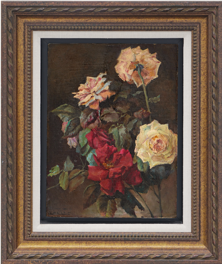 <br><br>ENRIQUE CRUCET (1895 - 1979)<br>
Roses<br>
(<i>Rosas</i>),ca 1945<br>
oil on wood<br>
15 � x 11 inches<br><br><br>
Illustrated in <i>IMPORTANT CUBAN ARTWORKS,</i> Volume Sixteen, page 13.
<br><br>
<font color=red><b>AVAILABLE </font></b>
<br><br><br><br><br>
