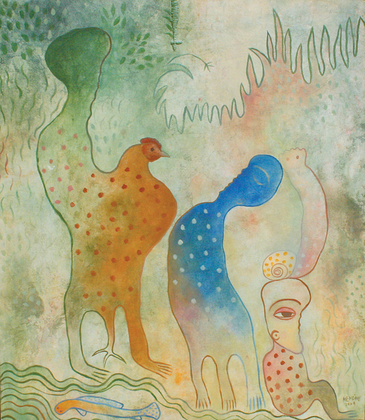 <b>Manuel Mendive</b><br>
Cabeza Coronada<br>
<i>(Crowned Head) </i><br>
2004 <br>
oil on canvas <br>
39 x 33 ¾ inches <br><br>
<i>Illustrations:</i><br>
Illustrated in <i>Important Cuban Artworks, Volume Nine, Cernuda</i> Arte, Coral Gables, Florida, December 2010, page 104.