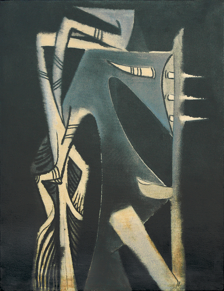<b>Wifredo Lam</b><br>
Sin T�tulo [Femme Cheval] <br>
<i>(Untitled [Mujer Caballo])</i>, ca 1951<br>
oil on canvas<br>
30 3/4 x 23 3/4 inches<br><br>

<i>Illustrations:</i><br>
Illustrated in <i>Wifredo Lam: Catalogue Raisonn� of the Painted Work, Volume I, 1923-1960</i>, Project Director: Eskil Lam, Acatos 1996, page 437, no. 51.02.<br><br>

Also illustrated in <i>Wifredo Lam, en las colecciones cubanas</i>, Jos� Manuel Noceda, Centro de Arte Contempor�neo Wifredo Lam, Havana, Cuba, page 151, no. 161.<br><br>

This artwork will be illustrated in the upcoming, <i>Important Cuban Artworks, Volume Thirteen, Cernuda</i> Arte, Coral Gables, Florida.<br><br>

This painting is accompanied by a certificate of authenticity signed by Lou Laurin Lam, Paris, March 28, 1996, no. 96-10.
