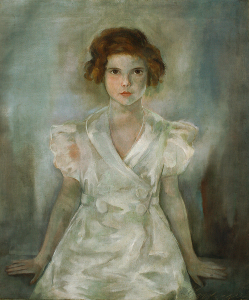 <b>Carlos Enríquez</b><br>
Retrato de Joven<br>
<i>(Portrait of Young Lady)</i>, 1938-39<br>
oil on canvas<br>
29 x 24 inches<br><br>
<i>Illustrations:</i><br>
Illustrated in <i>Important Cuban Artworks, Volume Twelve,
Cernuda</i> Arte, Coral Gables, Florida, November 2014, page 16.<br><br>
Also illustrated in the book <i>Carlos Enríquez, The Painter of Cuban Ballads</i>, by Professor Juan Martínez, Cernuda Arte, page 161.