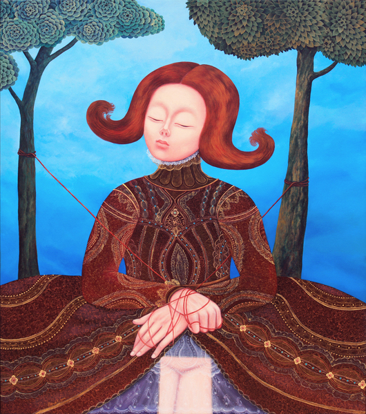 <b>Irina El�n Gonz�lez </b><br>
Soltando Ataduras <br>
<i>(Letting Go)</i>, 2011<br>
acrylic on canvas<br>
38 1/4 x 31 1/2 inches<br><br>

<i>Provenance:</i><br>
Acquired directly from the artist.
