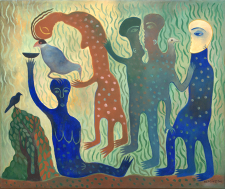 MANUEL MENDIVE<br>
Opening Paths</br>
<i>(Abriendo Caminos)</i>, 2005<br>
acrylic on canvas</br>
33 1/2 x 39 1/2 inches<br><br>

Illustrated in <i>IMPORTANT CUBAN ARTWORKS, Volume Thirteen,</i> page 141.
