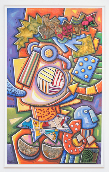 ALFREDO SOSABRAVO<br>
Entering the Carnival</br>
<i>(Entrando al Carnaval)</i>, 2012<br>
oil and collage on canvas</br>
63 x 38 3/8 inches<br><br>

Illustrated in <i>IMPORTANT CUBAN ARTWORKS,<br> Volume Thirteen,</i> page 133.
