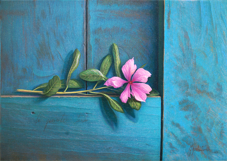 MIGUEL FLORIDO<br>
Loving You So Much</br>
<i>(De Quererte Tanto)</i>, 2015<br>
oil on canvas</br>
9 3/4 x 13 3/4 inches

<i>Provenance:</i>
Acquired directly from the artist. 

