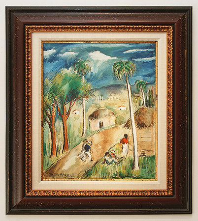 VICTOR MANUEL GARC�A<br>
Countryside Landscape</br>
<i>(Paisaje de Campo)</i>, ca. 1950<br>
gouache on paper</br>
21 1/2 x 17 3/4 inches<br><br>


Illustrated in <i>IMPORTANT CUBAN ARTWORKS, Volume Eleven,</i> page 71.