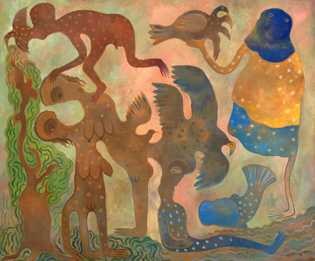 MANUEL MENDIVE<br>
This Sacred Place<br>
<i>(Este Lugar Sagrado)</i>, 2009<br>
acrylic on canvas<br>
38 � x 32 � inches<br><br>

Illustrated in IMPORTANT CUBAN ARTWORKS, Volume Thirteen, page 131.
