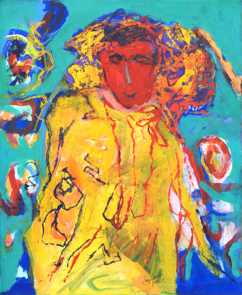 GINA PELLÓN <br>
Take Me to the Carnival<br>
<i>(Llévame al Carnaval)</i>, 2013<br>
mixed media on canvas<br>
28 ž x 23 ˝ inches<br><br>
Illustrated in IMPORTANT CUBAN ARTWORKS, Volume Eleven, page 105.<br><br>
<i>This work is part of the most recent series of artworks <br>
executed by Gina Pellón and inspired in the Venice Carnivals.</i>