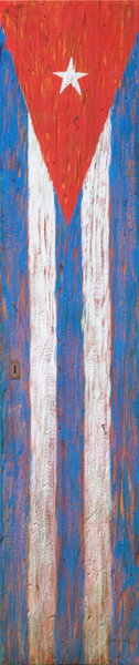 MIGUEL FLORIDO<br>
Love Me Free <br>
<i>(Qui�reme Libre)</i>, 2016<br>
mixed media on canvas<br>
49 � x 10 � inches<br><br>

Illustrated in the upcoming IMPORTANT CUBAN ARTWORKS, Volume Fourteen.<br><br>

<i>Provenance:</i> <br>
Acquired directly from the artist.
