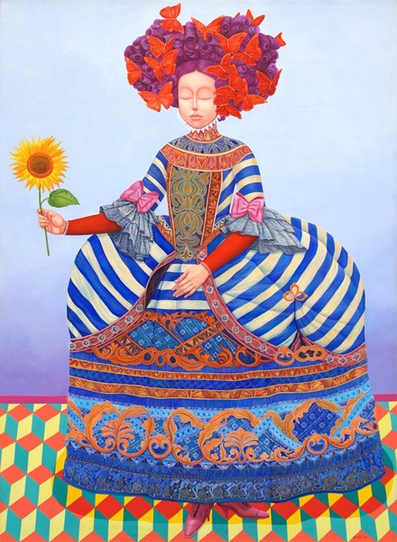 IRINA ELEN GONZ�LEZ <br>
Plagued of Love <br>
<i>(Plagada De Amor)</i>, 2016<br> 
acrylic on canvas <br>
59 X 43 � inches<br><br>

<i>Provenance:</i><br> 
Acquired directly from the artist.