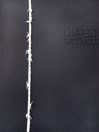 JUAN ROBERTO DIAGO <br> The Skin that Speaks No. I<br>
<i>(La Piel Que Habla No. I)</i>, 2014<br> mixed media on canvas<br> 31  x 23 ⅝ inches<br><br>

Illustrated in the upcoming IMPORTANT CUBAN ARTWORKS, Volume Fourteen.