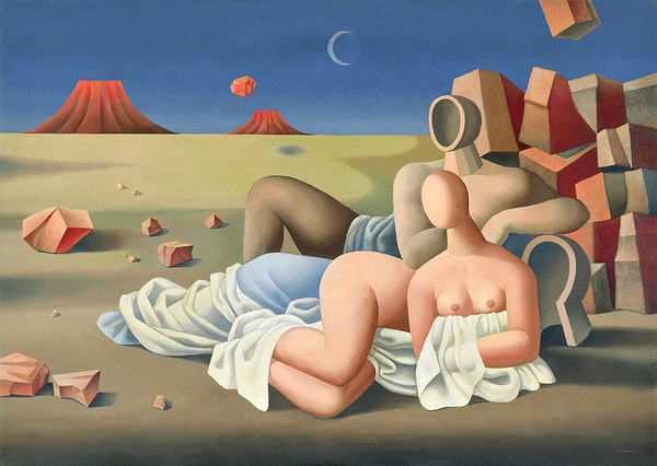 MARIO CARREÑO<br>
Dawn of the Volcanoes<br>
<i>(Amanecer de los Volcanes)</i><br>
1974<br>
oil on canvas<br>
33 1/4 x 47 inches<br><br>
<i>Exhibitions:</i><br>
Exhibited in <i>Mario Carreño</i>, Galería Imagen, Santiago de Chile, June, 1976,<br> illustrated on page 25 of the corresponding catalog.<br>
Exhibited in <i>Mario Carreño</i>, The Art Contact, Coconut Grove, Florida, March, 1979, <br>and illustrated in the corresponding exhibition catalog.<br>
Exhibited in Museo Nacional de Artes, Montevideo, Uruguay, <i>Mario Carreño, Retrospectiva 1945-1988</i>,<br> December 1988, and listed in the corresponding exhibition catalog.<br>
Exhibited in Sotheby's New York, Latin American Art, May 2 and 3, 1990,lot number 196, <br>illustrated in the corresponding exhibition catalog.<br><br>
<i>Illustrations:</i><br>
Illustrated in <i>Important Cuban Artworks, Volume Fourteen, Cernuda</i> Arte,<br> Coral Gables, Florida, November 2016, pg. 175