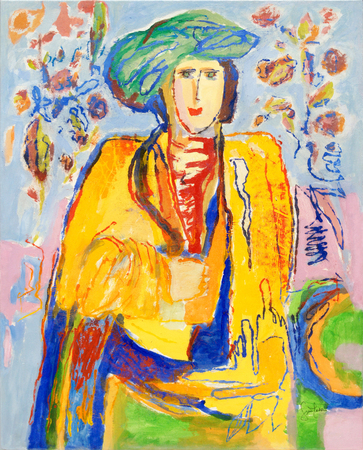 GINA PELL�N<br>
Clarity <br>
<i>(Claridad)</i><br>
2007<br>
mixed media on canvas<br>
39 3/8 x 32 inches<br><br> 
<i>Provenance:</i><br>
           Private Collection Belgium.<br><br>            
           <i>Illustrations:</i><br>
            Illustrated in <i>Important Cuban Artworks, Volume Fourteen,                                                                                                       Cernuda</i> Arte,<br> Coral Gables, Florida, November 2016, pg. 102.