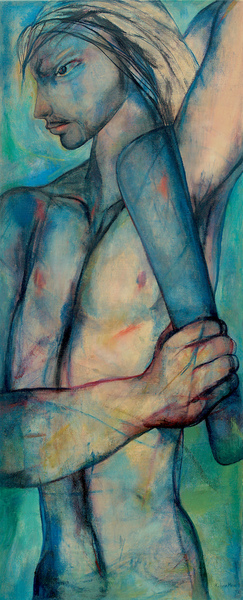 SERVANDO CABRERA MORENO <br>
Rebel with a Cause<br> (<I>El Rebelde con Causa</I>), 1973<br> oil on canvas<br> 40 7/8 x 18 inches<br><br>
<I>Provenance:</I><br>
Private Collection, Havana, Cuba.<br><br>
This artwork is accompanied by a certificate of authenticity<br> issued by Museo Biblioteca Servando Cabrera Moreno.<br><br>Illustrated in IMPORTANT CUBAN ARTWORKS,<br> VOLUME FOURTEEN, Cernuda Arte, Coral Gables, FL,<br> December 2016, pg. 73