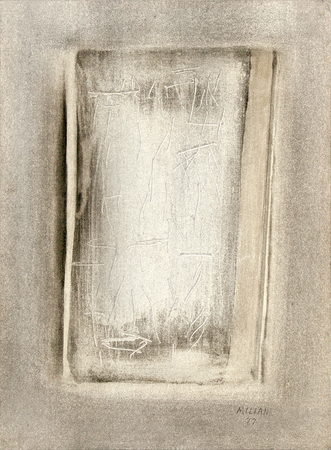 RA�L MILI�N<br>
Meditation<br>
(<i>Meditaci�n</i>), 1977<br>
mixed media on heavy paper laid down on board<br>
14 7/8 x 10 7/8 inches<br><br>
<i>Provenance:</i><br>
Collection, Berlin, Germany.<br><br>
Illustrated in <i>IMPORTANT CUBAN ARTWORKS,<br> Volume Fourteen</i>, page 68.

