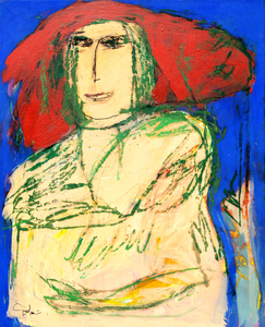 GINA PELLÓN <br>
El Sombrero<br>
(<i>The Hat</i>), 2008<br>
mixed media on canvas<br>
32 x 25 1/2 inches<br><br>
This painting was exhibited in
<i>Gina Pellón, Still Going Strong</i>,<br>
Cernuda Arte, Coral Gables, Florida,
November-December 2010,<br> and illustrated
in the exhibition catalog, page 23.<br><br>
Illustrated in <i>IMPORTANT CUBAN ARTWORKS,<br>
Volume Thirteen</i>, page 105.
