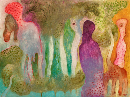 MANUEL MENDIVE<br>
Dreams<br>
(<i>Sueños</i>), 1996<br>
mixed media on heavy paper laid down on board<br>
22 1/2 x 29 7/8 inches<br><br>
<i>Provenance:</i><br>
The Tanyu-Levent Collection, Istanbul, Turkey.<br><br>
Illustrated in <i>IMPORTANT CUBAN ARTWORKS,<br> Volume Fourteen</i>, page 88.