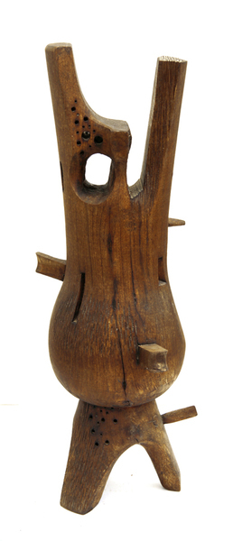 ROBERTO ESTOPIÑÁN<br>
From the Prisoner Series<br>
(<i>De la Serie Prisionero</i>)<br>
ca 1961-62<br>
wood sculpture<br>
18 x 13 x 10 inches<br><br>
<i>Provenance:</i> <br>
The William Bowdler Collection.<br><br>
Illustrated in <i>IMPORTANT CUBAN ARTWORKS,<br>
Volume Twelve</i>, page 32.