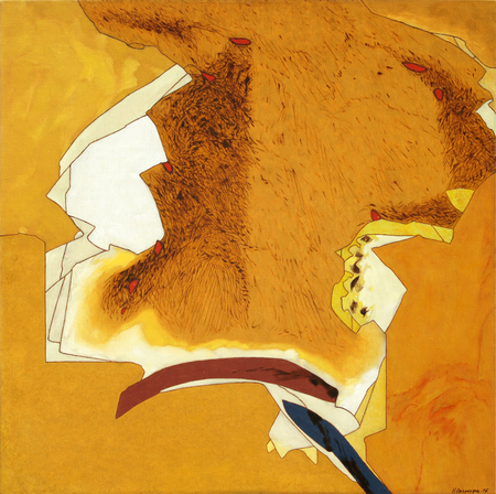 HUGO CONSUEGRA<br> Some Other Day, Perhaps<br> (<i>Quizás Otro Día</i>)<br> 1975<br> oil on canvas<br> 35 x 35 inches<br><br>
<i>Provenance:</i><br>
The Bustamante Collection, Palm Beach, FL.<br><br>
Illustrated in <i>IMPORTANT CUBAN ARTWORKS,<br>
Volume Fourteen</i>, page 97.