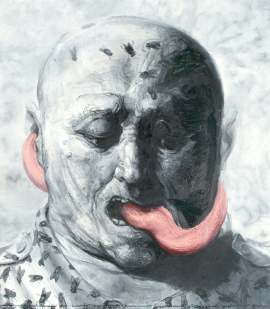 ROBERTO FABELO<br>
The Narcissist<br>
<i>(Ensimismado)</i>, 2015<br>
oil on canvas<br>
89 � x 78 inches<br>
<br>
Illustrated in the upcoming<i> IMPORTANT CUBAN ARTWORKS</i>, Volume Fifteen. 