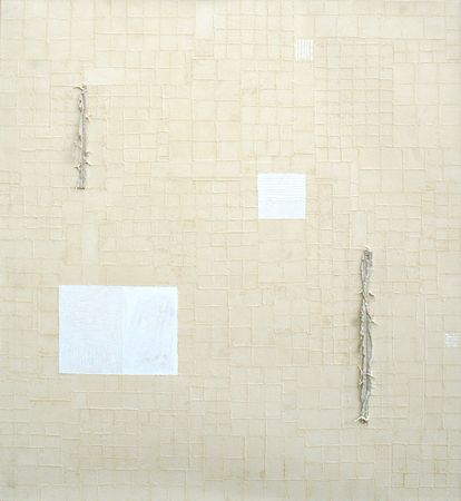 JUAN ROBERTO DIAGO<br>
Untitled (From the series Inner Space) <br>
<i>(Sin T�tulo (De la serie Espacio Interior))</i>, 2016<br>
mixed media and collage on canvas<br>
67 x 59 inches<br>
<br>
<i>Illustrations:</i>
<i>Diago, The Pasts of This Afro-Cuban Present,</i> Harvard University Press, page 148.<br>
<I>IMPORTANT CUBAN ARTWORKS</i>, Volume Fourteen, page 150.