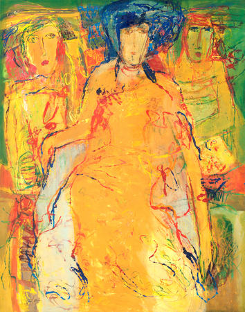 GINA PELLN<br>
Obedience Is A Commodity <br>
<i>(La Obediencia Es Una Comodidad),
 </i>1993<br>
mixed media on canvas<br>
64 x 51 inches<br>
