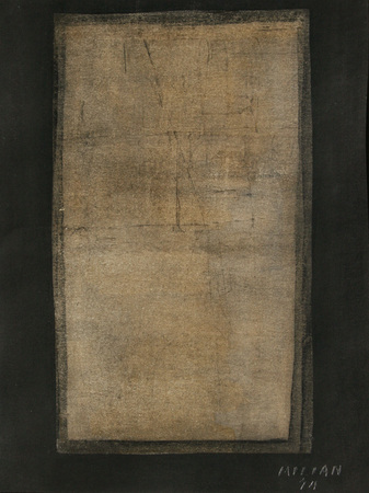 RA�L MILI�N<br>
Ideas <br>
<i>(Ideas)</i>, 1974<br>
mixed media on heavy paper laid down on board<br>
15 x 11 inches<br>
