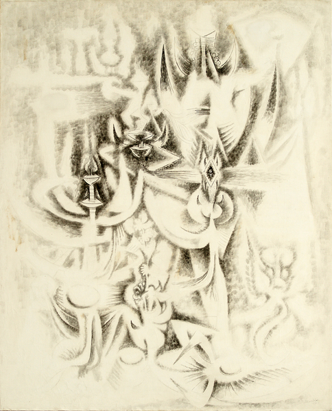 Wifredo Lam <br>
Transformation </br>
(<i>Transformación</i>), 1945<br>
oil on canvas</br>
61 x 49 ¼ inches<br></br>
Signed and dated “Wifredo Lam, 1945 ” on the lower right corner.<br></br>
<i>Provenance:</i><br>
Pierre Matisse Gallery, New York.
Acquavella Modern Art, New York.
Galerie Lelong, Paris.
<br>
M. W. Knyper collection, Aspen, sale, Sotheby’s, New York, May 27, 2010,
lot #17 (illustrated in color in the sale catalog).
</br>
Exhibited in Lam, Recent Paintings, 1945, and Wifredo Lam, Early Works, 1942–1951, 1982,
Pierre Matisse Gallery, New York. <br> Illustrated as no. 11 in the exhibition catalog.
<br>
Exhibited in Wifredo Lam, Obras desde 1938 hasta 1975, de regreso al Caribe, 1992,
Arsenal de la Puntilla, San Juan.
<br>
Also exhibited in Wifredo Lam and His Contemporaries 1938–1952, 1992,
The Studio Museum in Harlem, New York.
</br><br>
<i>Illustrations:</i><br>
Illustrated as no. 98 in the exhibition catalog, page 122.
</br>
Illustrated in Lam, by M. Leiris, Fratelli Fabbri, Milan, 1970, no. 52.
<br>
Illustrated in Wifredo Lam, by Max-Pol Fouchet, Polígrafa/Cercle d’Art, Barcelona/Paris,
1976 ed, page 233, no. 378.
</br>
Also illustrated in Wifredo Lam: Catalogue Raisonné of the Painted Work, Volume 1, 1923–1960, Project Director: Eskil Lam,<br> Acatos, 1996, page 368, no. 45.03.<br><br>
Illustrated in <i>Important Cuban Artworks, Volume Fifteen, Cernuda</i> Arte,<br>
Coral Gables, Florida, November 2017, pg. 28.
