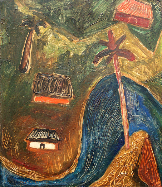 Ren� Portocarrero<br> Vi�ales Valley<br> (<i>Valle de Vi�ales</i>), 1944<br> oil on canvas<br> 16 � x 14 � inches<br><br>
This painting is accompanied by a photo-certificate of authenticity<br> signed by Ram�n V�zquez D�az, dated 21 August, 2003.<br><br>
<i>Provenance</i>:<br> Private Collection, Santo Domingo, Dominican Republic.<br><br>
Illustrated in <i>Important Cuban Artworks, Volume Fifteen, Cernuda</i> Arte,<br>
Coral Gables, Florida, November 2017, pg. 54.