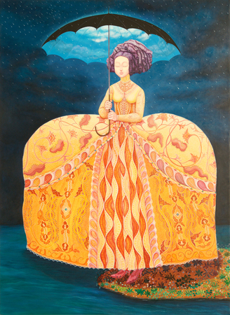 Irina El�n Gonz�lez<br>
This Is Not The End...<br> 
(<i>No Es El Fin...</i>), 2017<br>
acrylic on canvas<br>
59 x 43 inches<br><br>
Illustrated in <i>Important Cuban Artworks, Volume Fifteen, Cernuda</i> Arte,<br>
Coral Gables, Florida, November 2017, pg. 155.