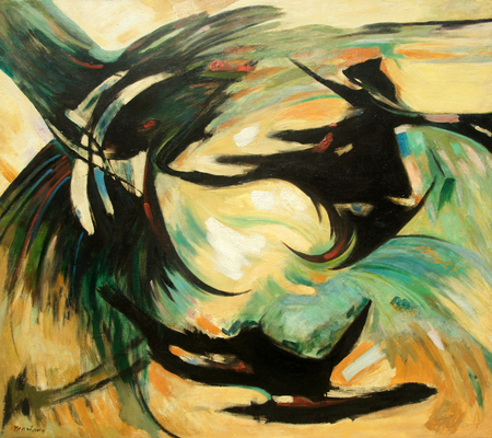 Mariano Rodr�guez<br> Birds<br> (<i>P�jaros</i>), 1958<br> oil on canvas<br> 44 � x 49 � inches<br><br>
Exhibited in <i>Mariano</i>, The National Museum of Fine Arts, Caracas, Venezuela,<br> June 1958, and listed as no. 16 in the exhibition catalog.<br>
Also exhibited at the Center of Fine Arts in Maracaibo, Venezuela, in 1958.<br><br>
This painting is accompanied by a photo-certificate of authenticity signed by<br> Alejandro Rodr�guez,
son of the artist, dated April 26, 2010.<br><br>
Illustrated in <i>Important Cuban Artworks, Volume Nine, Cernuda</i> Arte,<br> Coral Gables, Florida, page 48.<br><br>
Illustrated in <i>Important Cuban Artworks, Volume Fifteen, Cernuda</i> Arte,<br>
Coral Gables, Florida, November 2017, pg. 74.