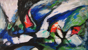 Agustín Fernández<br> Fruits<br> (<i>Frutas</i>), ca. 1956<br> oil on wood<br> 17 x 30 inches<br><br>
This painting is accompanied by a photo-certificate of authenticity signed by<br> María Elena Molinet de la Peña, first wife of the artist, dated May 16, 1990.<br>
Also accompanied by a photo-certificate of authenticity signed by the artist, undated.<br><br>
Illustrated in <i>Important Cuban Artworks, Volume Fifteen, Cernuda</i> Arte,<br>
Coral Gables, Florida, November 2017, pg. 89.