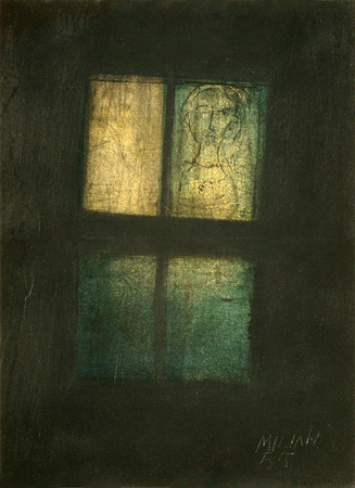 Ra�l Mili�n<br>
Light and Shadow<br>
(<i>Luz y Sombra</i>), 1955<br>
mixed media on heavy paper laid down on board<br>
14 � x 10 � inches<br><br>
Illustrated in <i>Important Cuban Artworks, Volume Fifteen, Cernuda</i> Arte,<br>
Coral Gables, Florida, November 2017, pg. 84.
