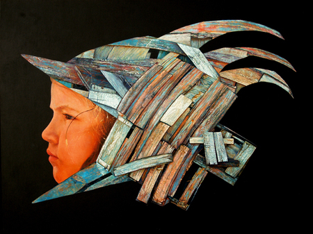 SANDRO DE LA ROSA<br>
Ave<br> (<i>Avis</i>), 2010<br>
oil on canvas<br>
35  x 47  inches
