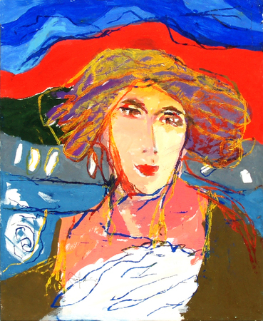 GINA PELL�N<br>
White Silence<br>
(<i>Blanco Silencio</i>), 2010<br>
mixed media on canvas<br>
28 � x 23 � inches