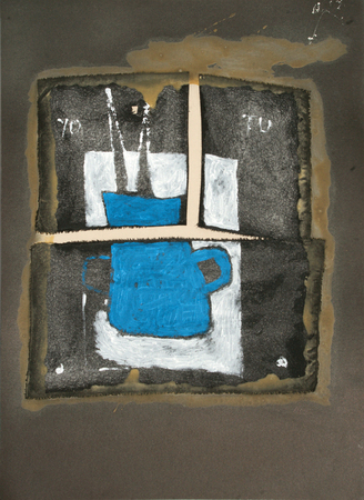 JUAN ROBERTO DIAGO<br>
Untitled [Us] <br>
(<i>Sin T�tulo [Nosotros]</i>), 2018<br>
mixed media on heavy paper<br>
27 � x 19 � inches