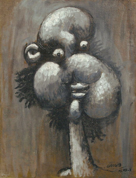 Roberto Diago<Br> Rostro<br> (<i>Face</i>), 1945<br> oil on board</br> 23 3/4 x 19 inches
