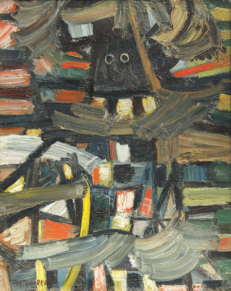 Ren Portocarrero<br>Diablito Abaku</br>(<i>Abaku Devil</i>), 1962<br>oil on canvas</br>20 x 16 1/4 inches