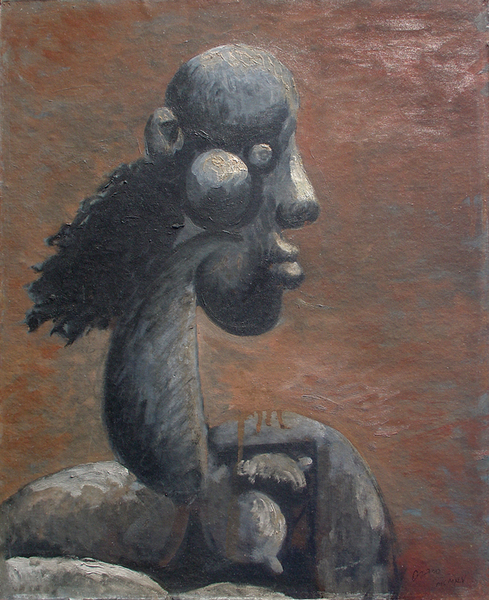 Roberto Diago<Br> Mujer</br> (<i>Woman</i>), 1945<br> oil on board</br> 23 x 18 1/2 inches