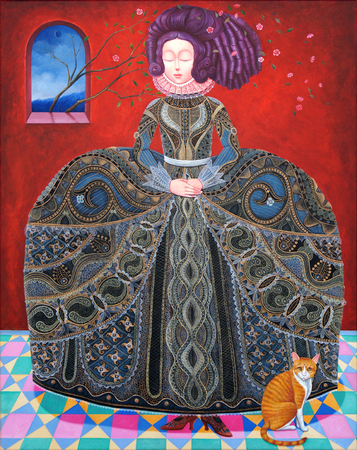 IRINA EL�N GONZ�LEZ<br>
Disturbed Nature II <br>
(<i>Naturaleza Perturbada II</i>), 2018<br>
acrylic on canvas<br>
39 x 31 1/2 inches