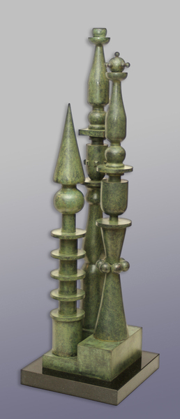 MARIO CARREO (19131999) <br>
Chess <br>
(<i>Ajedrez</i>), 1974 <br>
bronze sculpture, number II of VI <br>
25 x 5  x 5  inches
