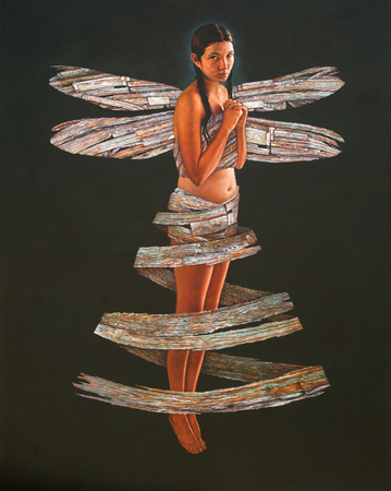 SANDRO DE LA ROSA (b. 1972) <br>
Fragile <br>
(<i>Fragil</i>), 2018 <br>
oil on canvas <br>
60 x 48 inches
